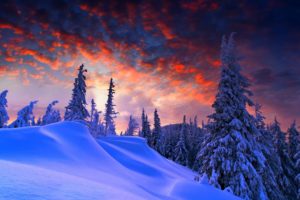 mountain, Clouds, Sky, Nature, Snow, Winter