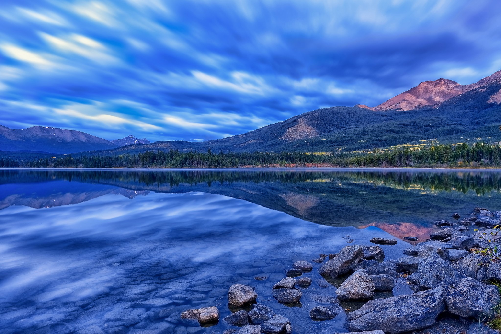 pyramid, Lake, Jasper, National, Park, Alberta, Canada, Jasper, Alberta, Canada, Lake, Mountains, Reflection, Rocks Wallpaper