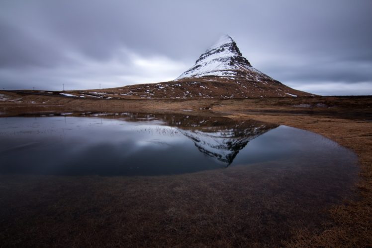 kirkjufell, Volcano, Mountain, River, Iceland, Reflection HD Wallpaper Desktop Background
