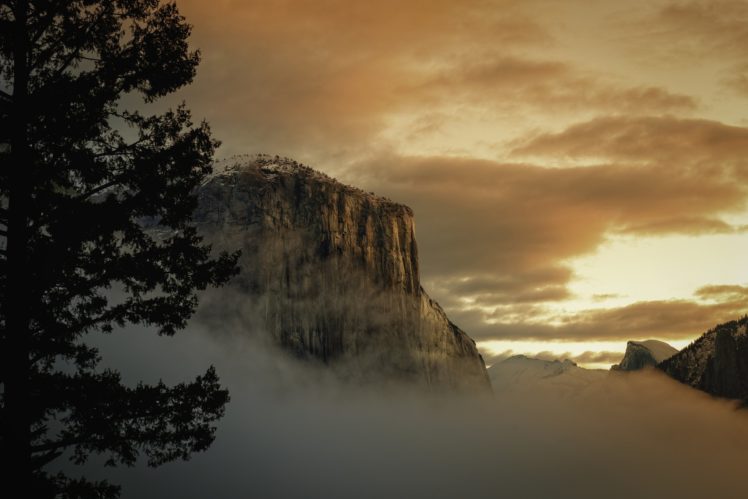 national, Park, Yosemite, Usa, Winter, Mountains, Sunrise, Sunset, Fog HD Wallpaper Desktop Background