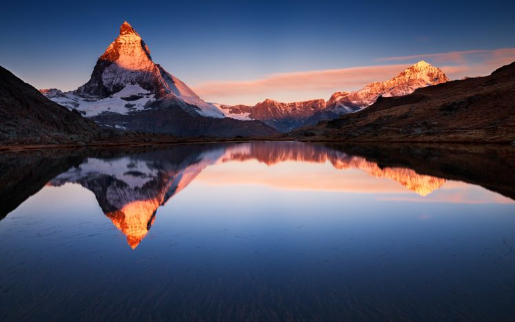 mountains, Lake, Reflection, Snow HD Wallpaper Desktop Background