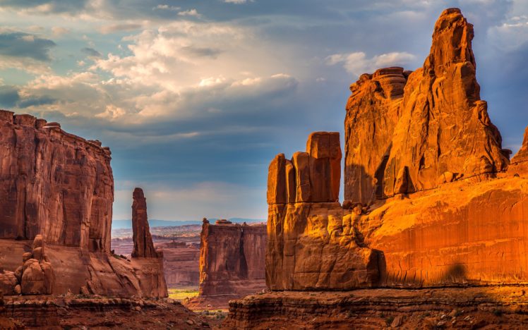 canyon, Clouds, Stones, Desert, Sky HD Wallpaper Desktop Background
