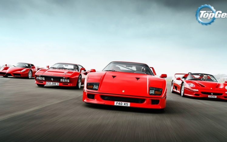 ferrari, 288, Gto, F40, F50, Enzo, Supercars, Italian, Red, Track, Top, Gear, Front HD Wallpaper Desktop Background