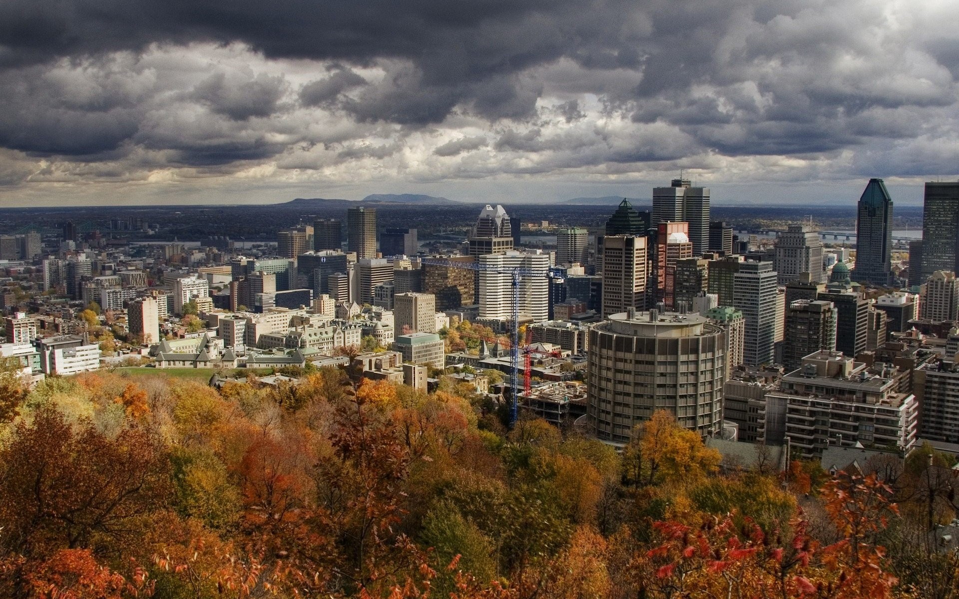 trees, Cityscapes, Skylines, Buildings, Montreal, Hdr, Photography Wallpaper
