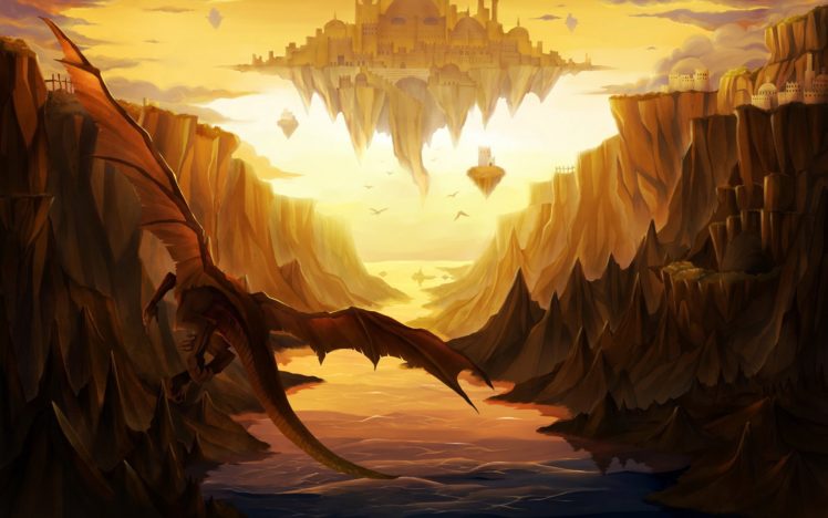 dragons, Fantasy, Art HD Wallpaper Desktop Background