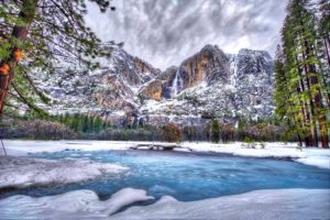 usa, Parks, Seasons, Winter, Mountains, Lake, Yosemite, Hdr, Nature