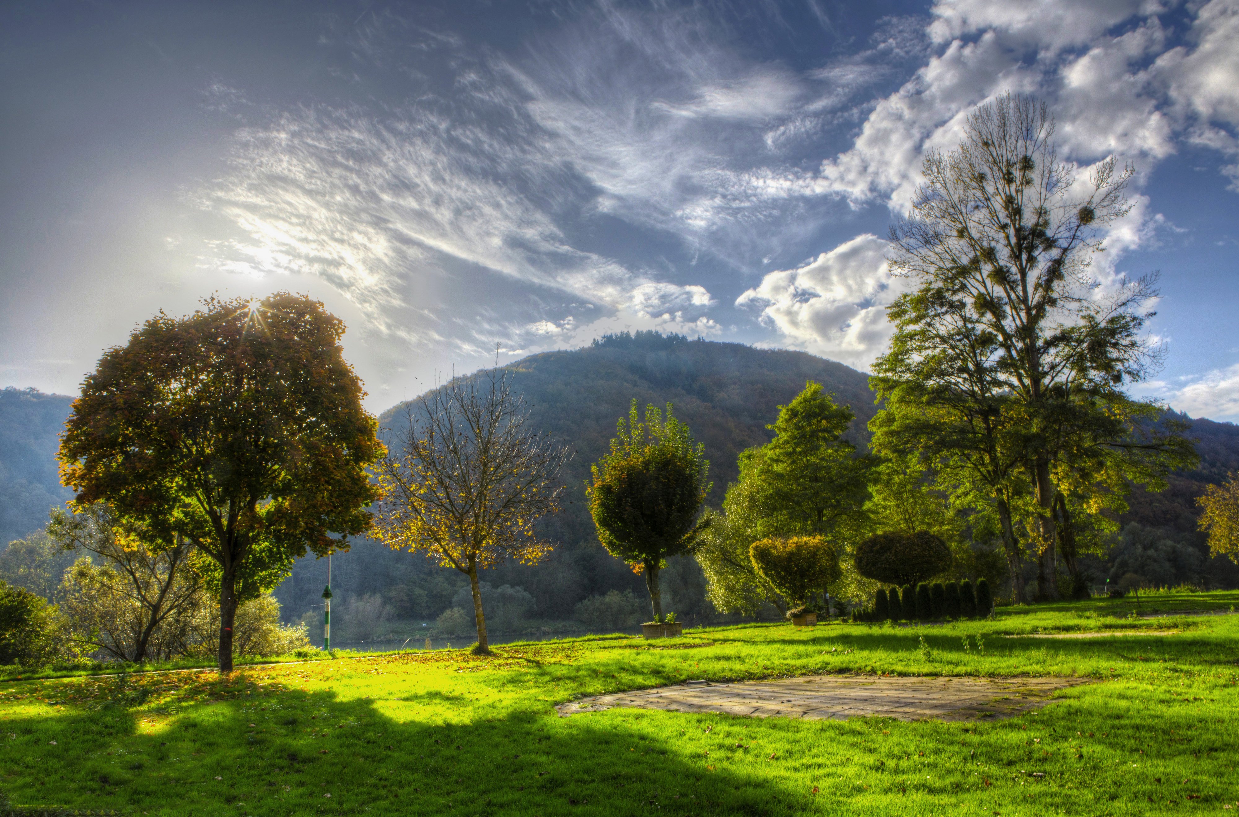 germany, Scenery, Mountains, Sky, Nehren, Trees, Grass, Nature Wallpaper