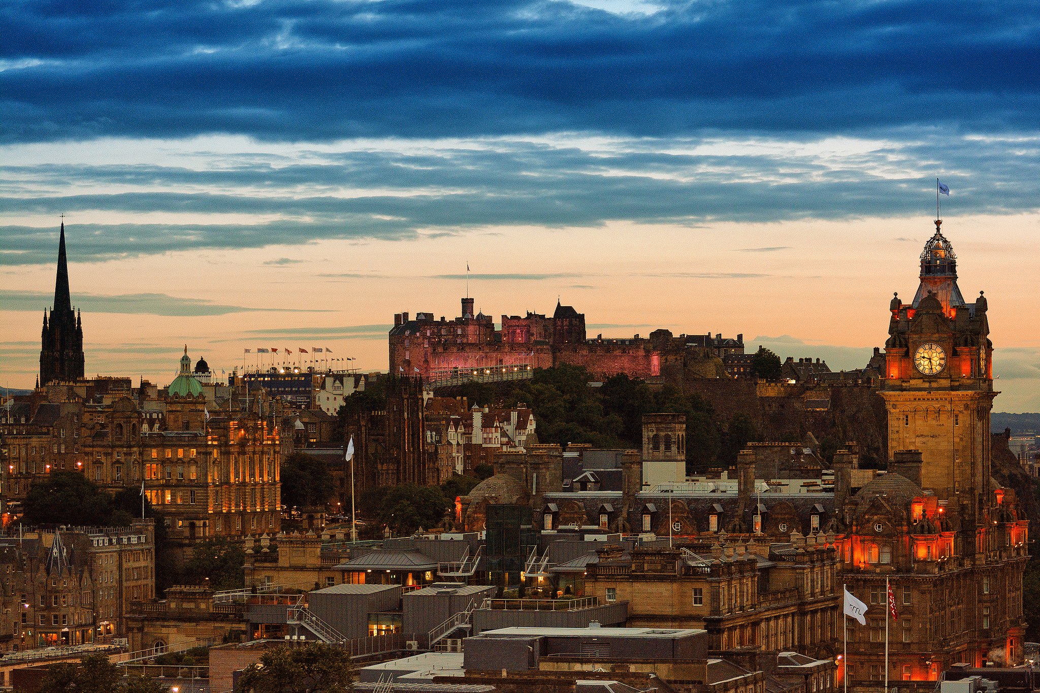 edinburgh, Skyline, Cities, City, Sunset Wallpaper