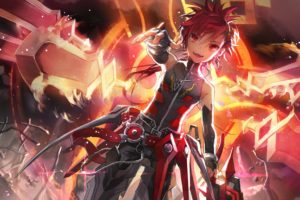 all, Male, Elsword, Elsword,  character , Long, Hair, Male, Ponytail, Red, Eyes, Red, Hair, Scorpion5050, Sword, Weapon