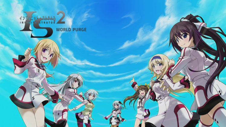 cecilia, Alcott, Charlotte, Dunois, Eyepatch, Huang, Lingyin, Infinite, Stratos, Laura, Bodewig, Sarashiki, Kanzashi, Seifuku, Shinonono, Houki, Sky HD Wallpaper Desktop Background