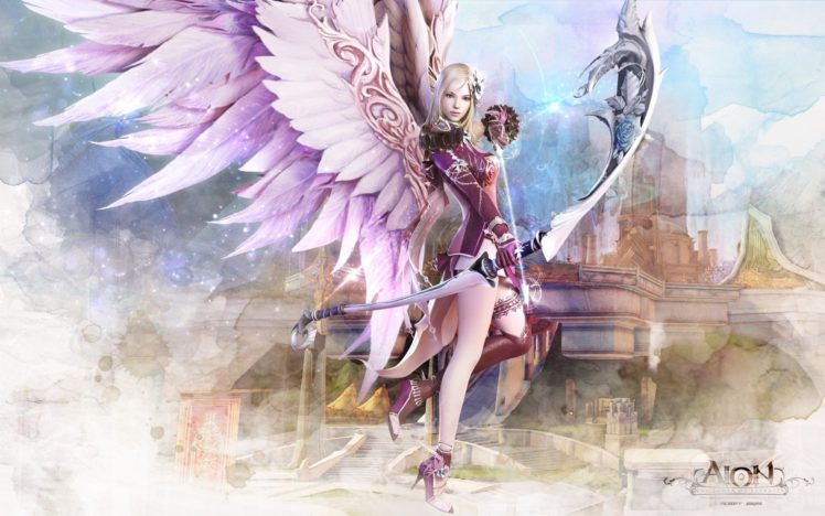 angel, Game, Girl, Sword, Angel, 2, 0, Aion HD Wallpaper Desktop Background