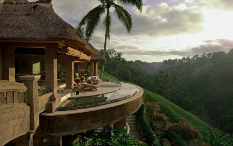 bali, Indonesia, Villa, Palm, Tree, Hil HD Wallpaper Desktop Background