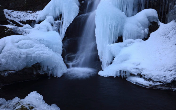 waterfall, Ice, Winter, Snow, Timelapse HD Wallpaper Desktop Background