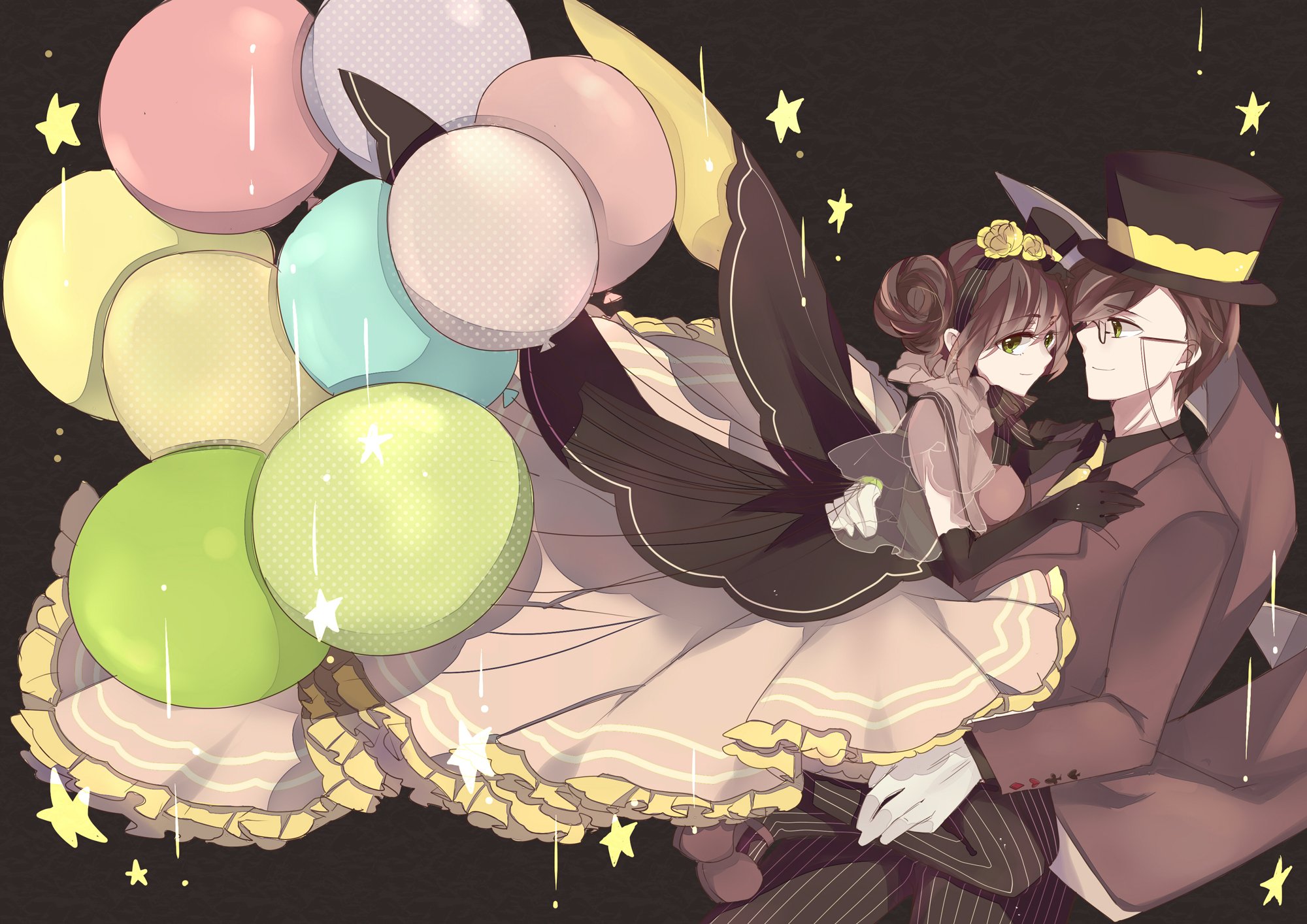 axis, Powers, Hetalia, Macau, China,  female , Twin, Buns, Balloon Wallpaper