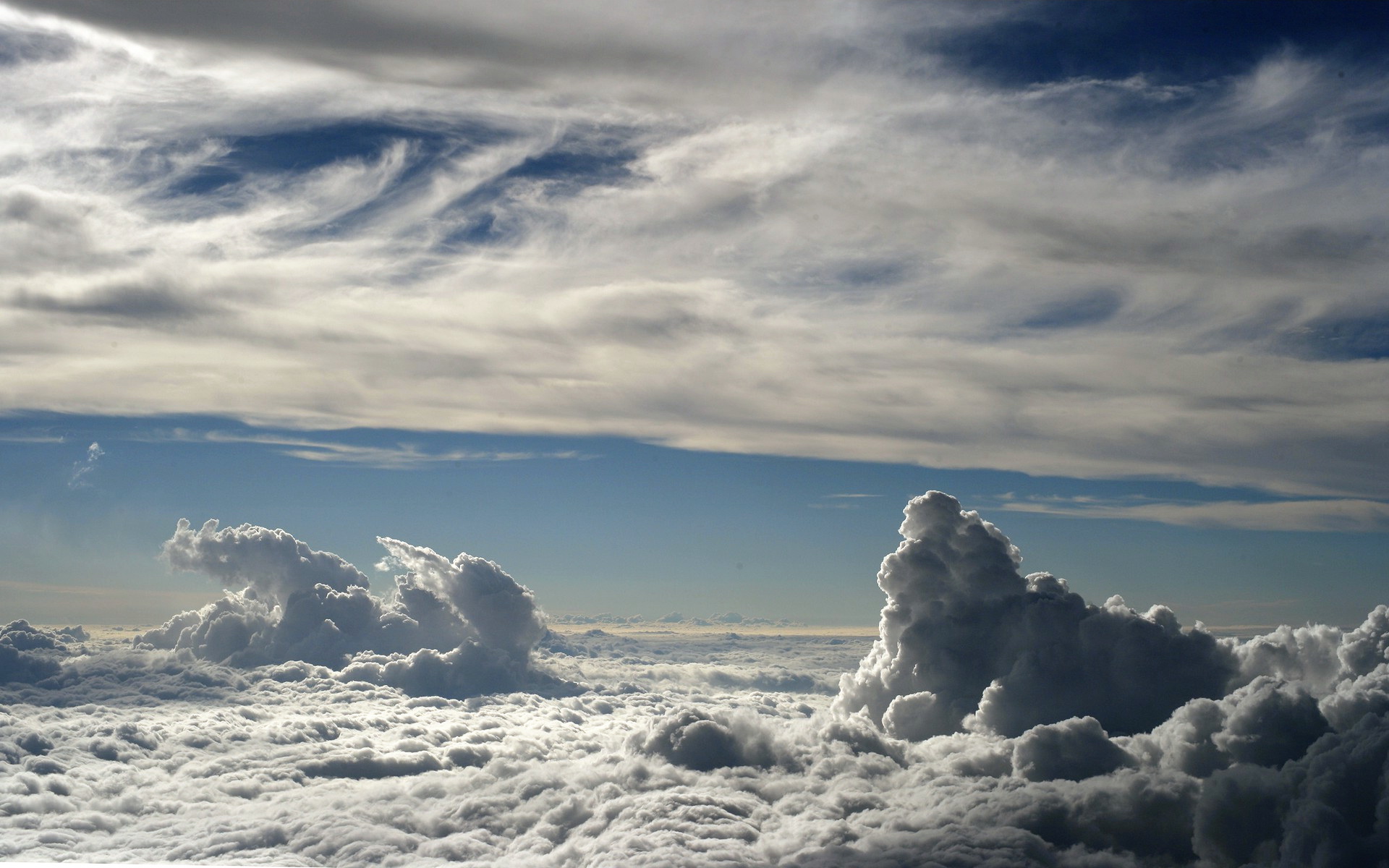 above, White, Clouds Wallpaper