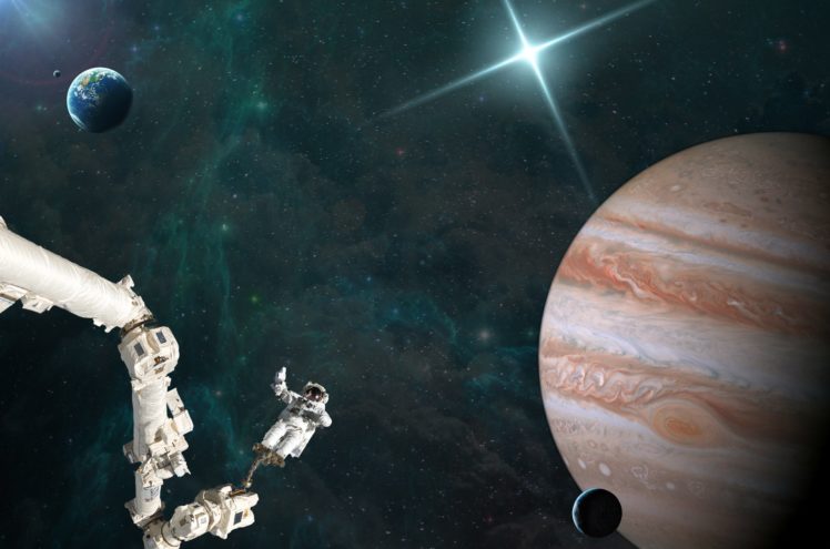 cosmonaut, Planet, Earth, Space, Astronaut, Moon, Stars, Spaceship HD Wallpaper Desktop Background