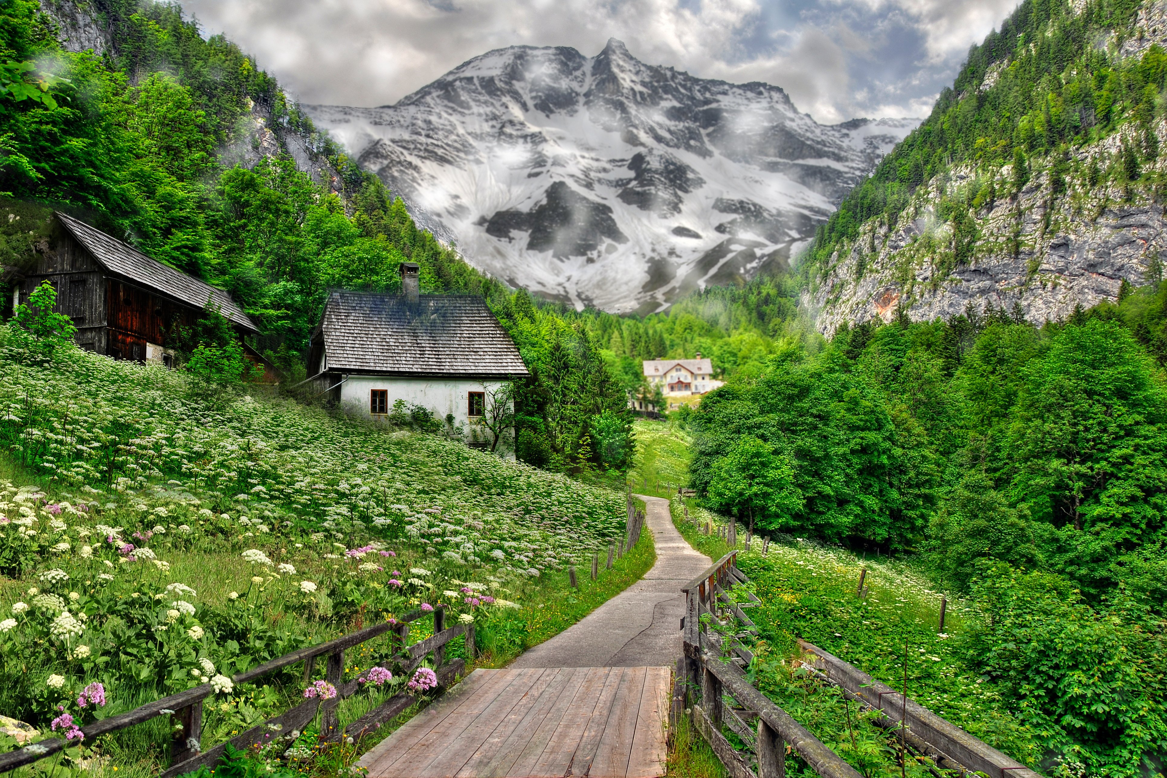 alpine, Alps, Mountains, Road, Home Wallpaper