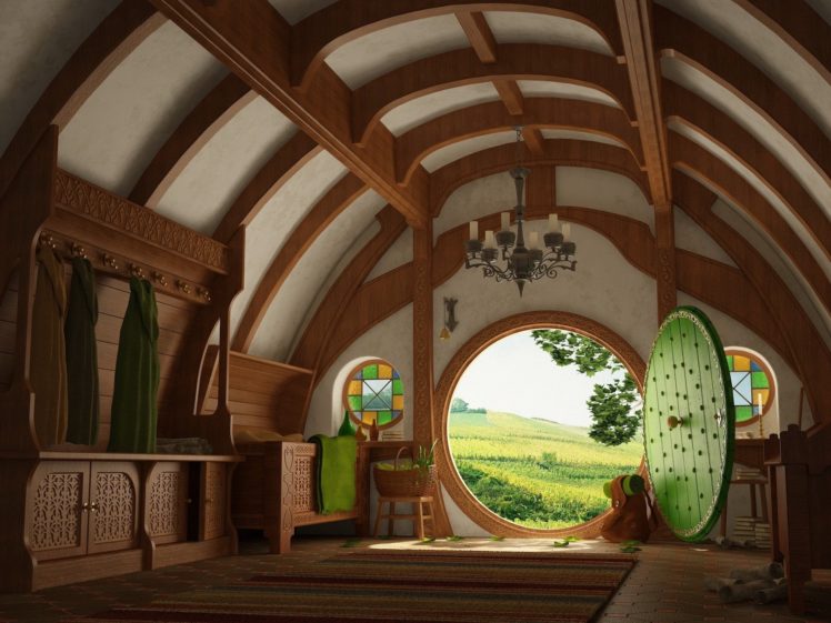 door, House, Lord, Rings, Hobbits HD Wallpaper Desktop Background