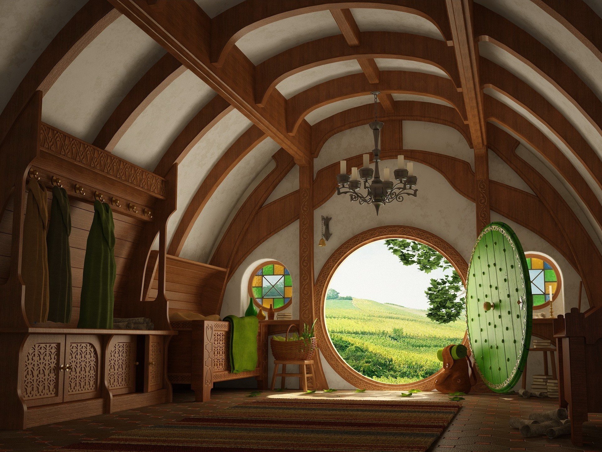 door, House, Lord, Rings, Hobbits Wallpaper