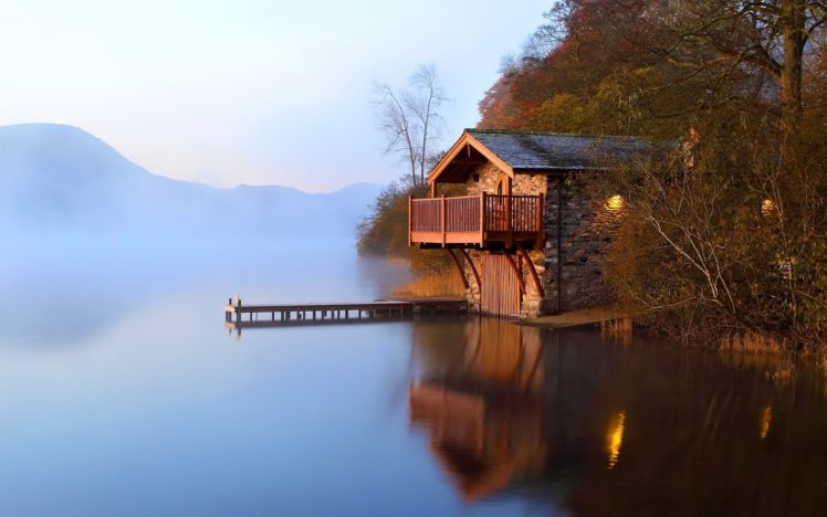 boathouse, Scenic, Lake, Home, Tree HD Wallpaper Desktop Background