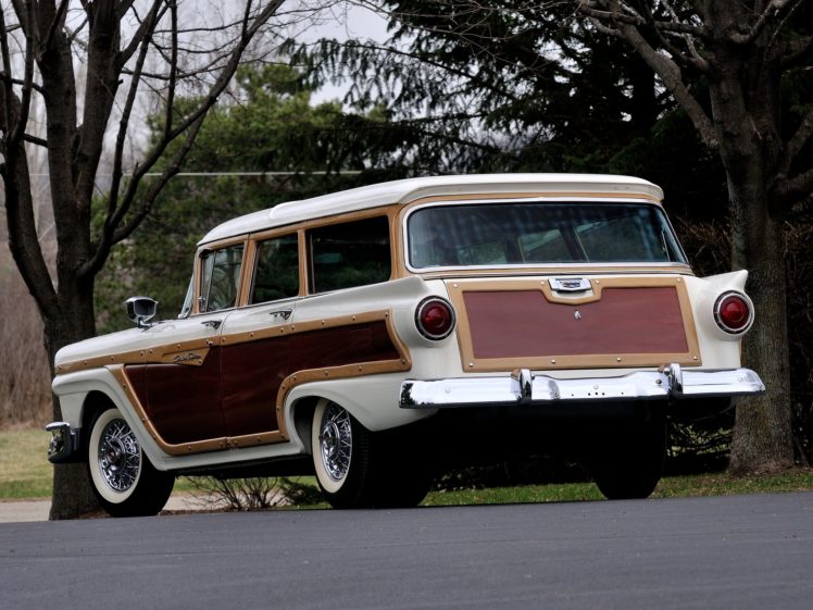 1957, Ford, Country, Squire, Stationwagon, Retro HD Wallpaper Desktop Background