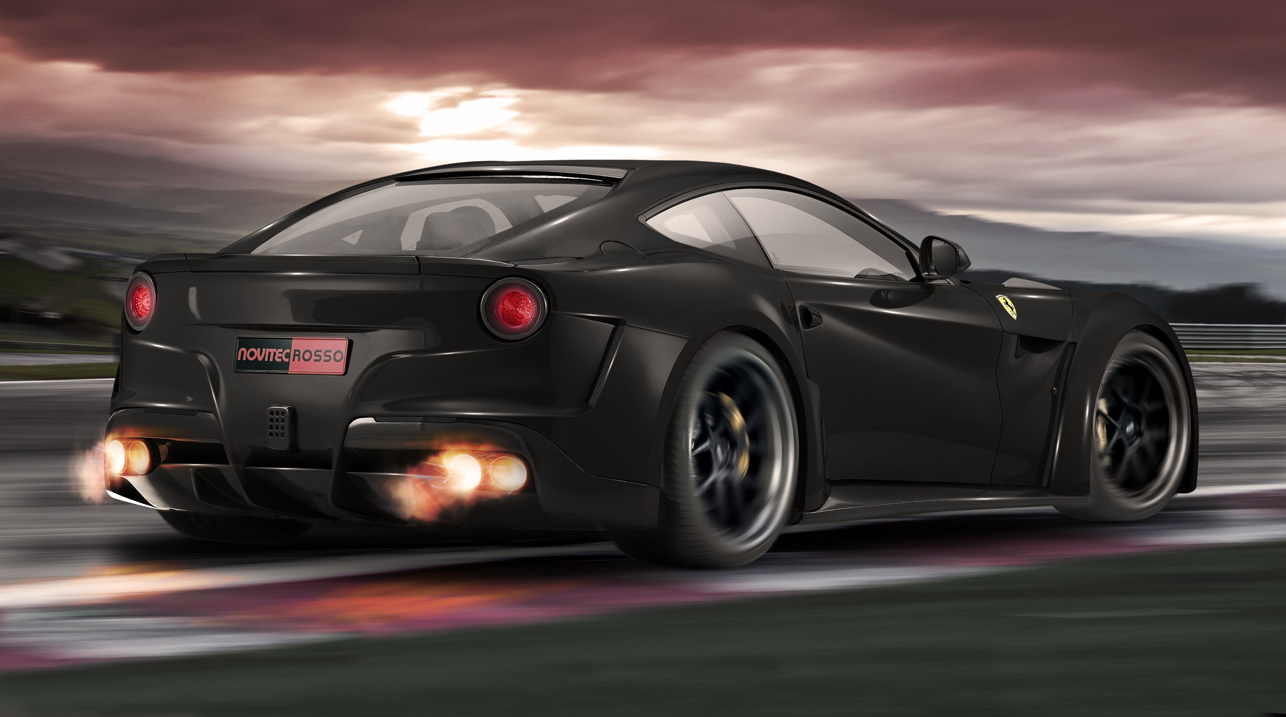 novitec, Rosso, Ferrari, F12, N largo, Carbon Wallpaper