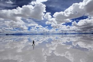 clouds, Bolivia, Bright, Reflections, Sillhou