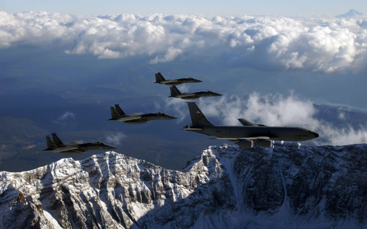 aircraft, Military, F 15, Eagle, Kc 135, Stratotanker HD Wallpaper Desktop Background