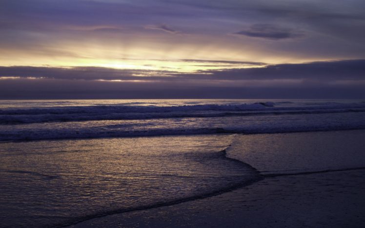 sunset, Ocean, Landscapes, Nature, Coast, Sun, Land, Eve, Sea HD Wallpaper Desktop Background
