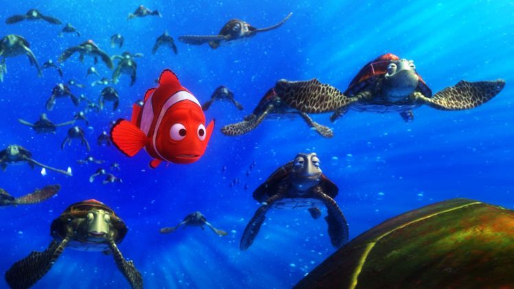 finding, Nemo, Animation, Underwater, Sea, Ocean, Tropical, Fish, Adventure, Family, Comedy, Drama, Disney, 1finding nemo, Turtle HD Wallpaper Desktop Background