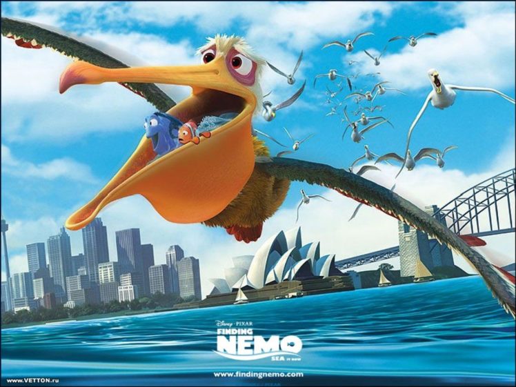 finding, Nemo, Animation, Underwater, Sea, Ocean, Tropical, Fish, Adventure, Family, Comedy, Drama, Disney, 1finding nemo, Bird, Pelican HD Wallpaper Desktop Background