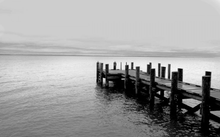 black, And, White, Pier, Lakes HD Wallpaper Desktop Background