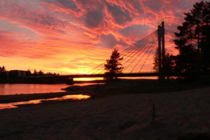 sunset, Clouds, Landscapes, Beach, Bridges, Finland, Rovaniemi