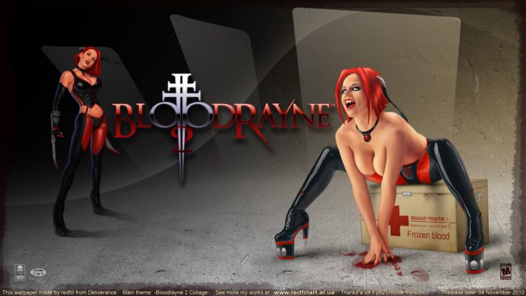 bloodrayne, Action, Adventure, Fantasy, Vampire, Dark, Fighting, Warrior, Sexy, Horror, Blood HD Wallpaper Desktop Background