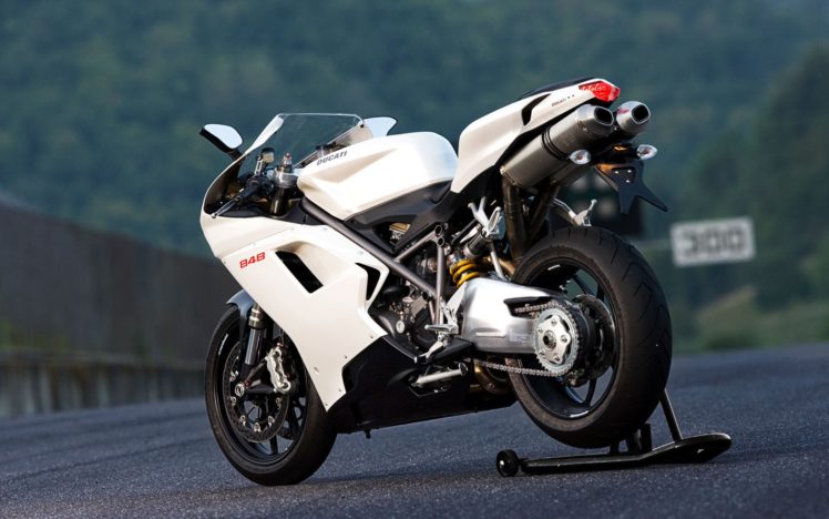 white, Roads, Ducati, Vehicles, Motorbikes, Motorcycles, Ducati, 848 HD Wallpaper Desktop Background