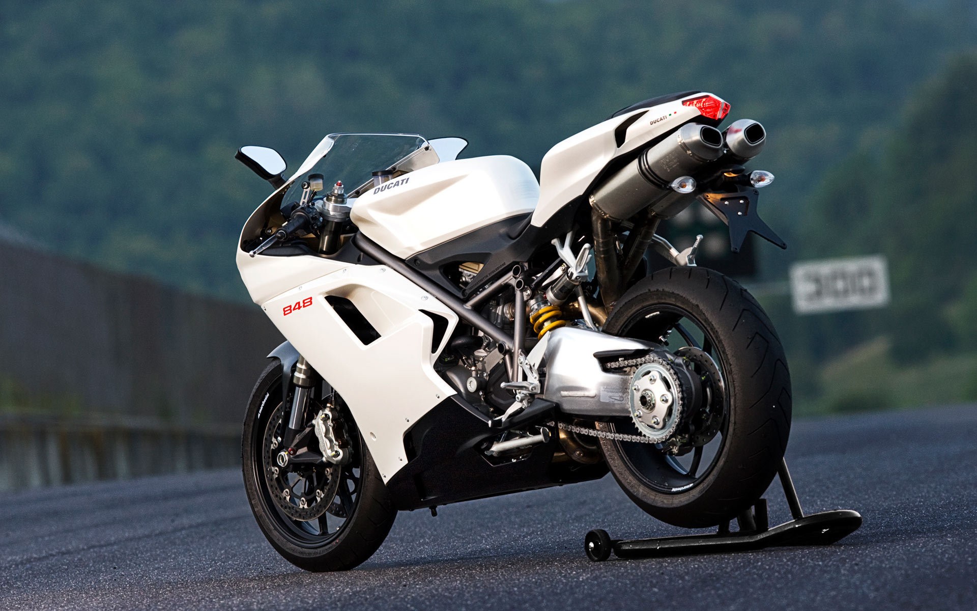 white, Roads, Ducati, Vehicles, Motorbikes, Motorcycles, Ducati, 848 Wallpaper