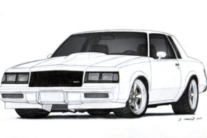 1986, Buick, Grand, National, Drawing