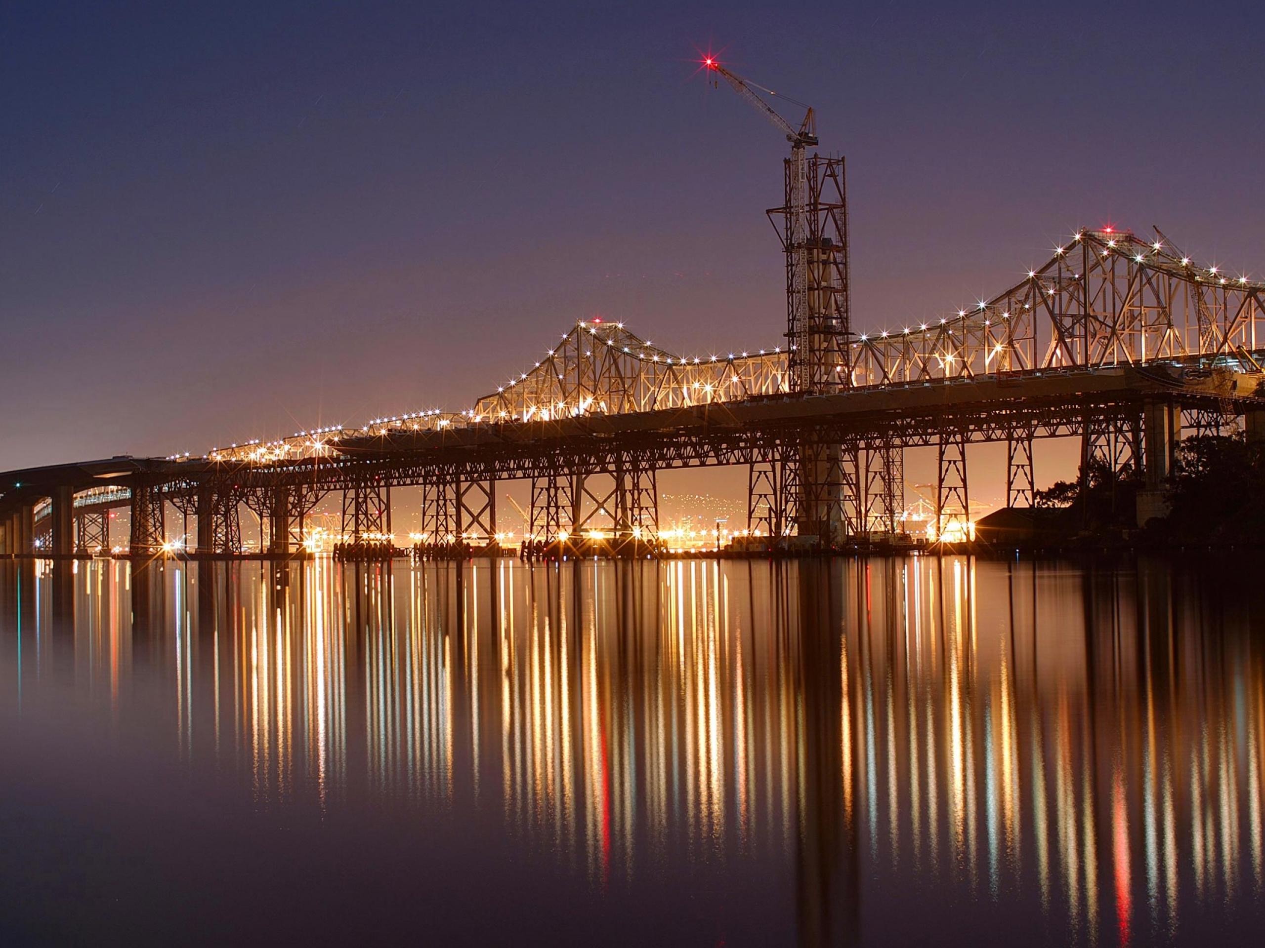 night, Bridges Wallpaper