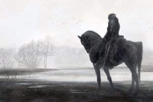 fantasy, Horse, Fog, Male, Tree