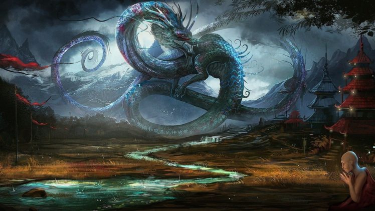 water, Dragons, Rain, China, Legendary, Flags, Fantasy, Art, Artwork, Low, Resolution, Skies, Shaolin, Sea HD Wallpaper Desktop Background