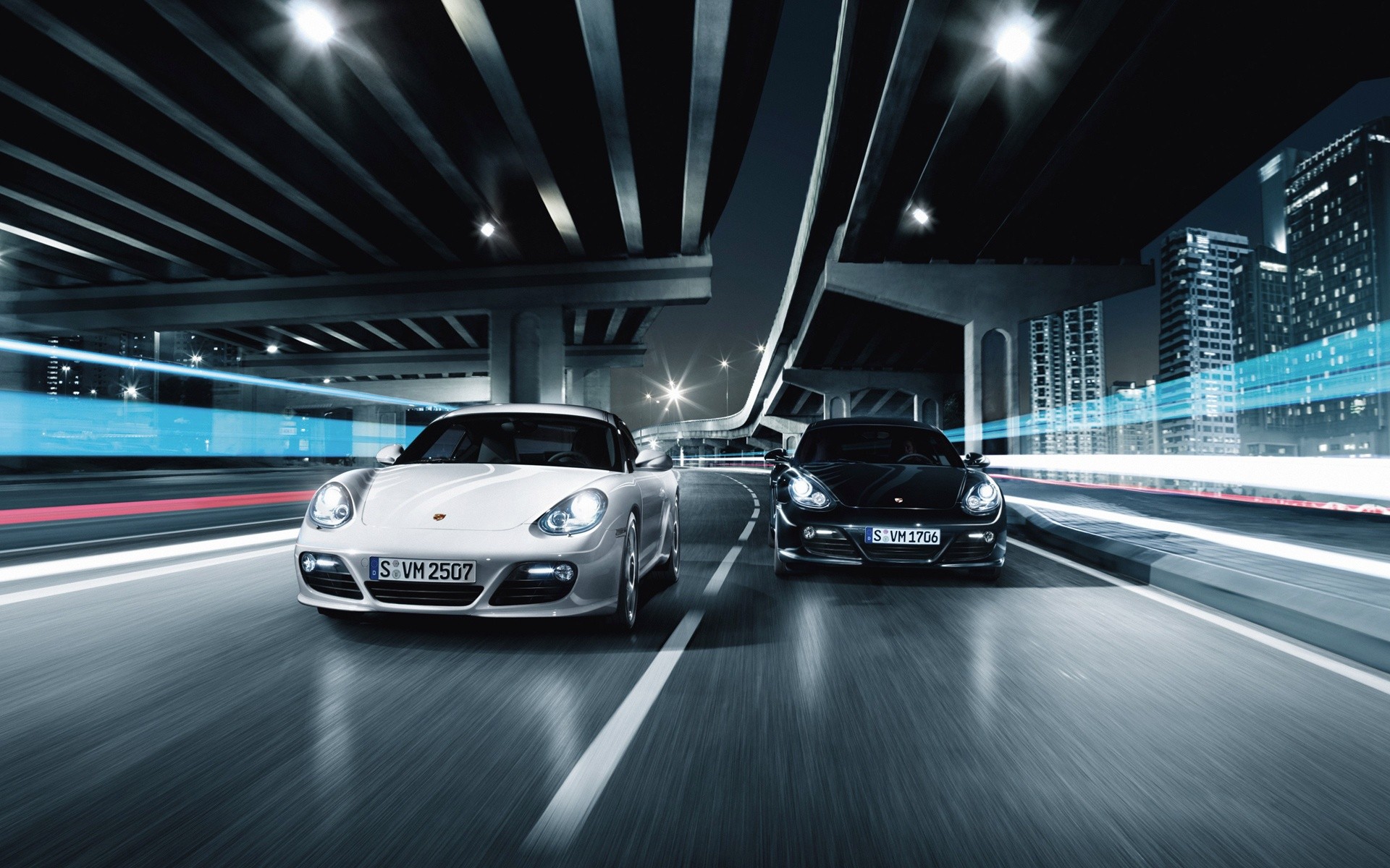 black, Streets, White, Porsche, Cars Wallpaper