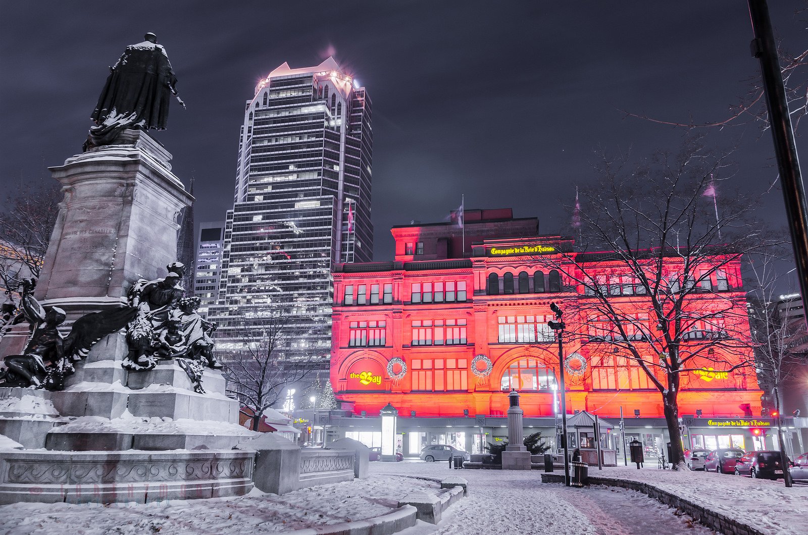 building, Canada, Montreal, Quebec, Night, Light, Cities, Monument Wallpaper