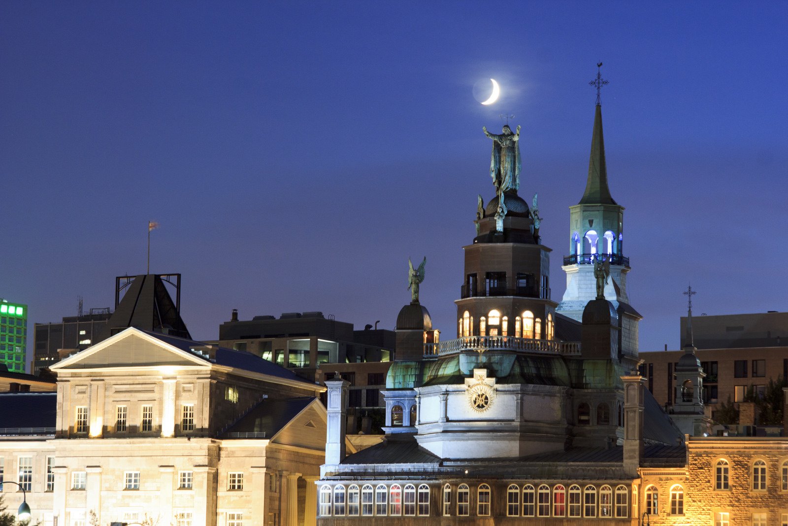 building, Canada, Montreal, Quebec, Night, Light, Cities, Monument Wallpaper