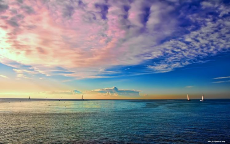 clouds, Seascapes, Sea HD Wallpaper Desktop Background