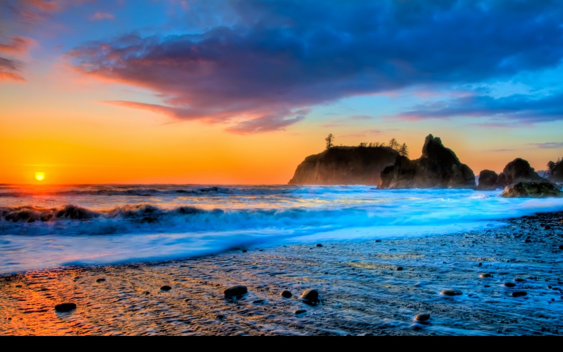 sunset, Ocean, Beach, Surfing Wallpaper