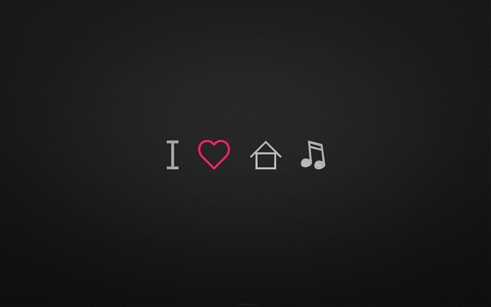 i, Love, House, Music Wallpaper