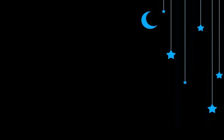 minimalistic, Stars, Moon, Artwork, Simple HD Wallpaper Desktop Background