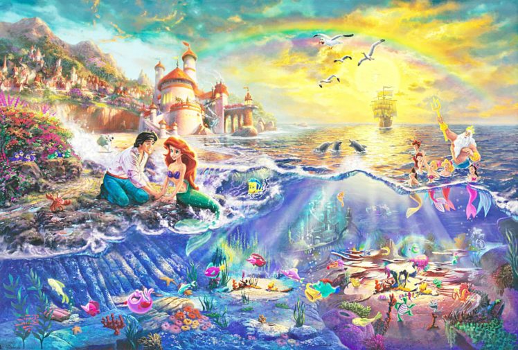little, Mermaid, Disney, Fantasy, Animation, Cartoon, Adventure, Family, 1littlemermaid, Ariel, Princess, Ocean, Sea HD Wallpaper Desktop Background