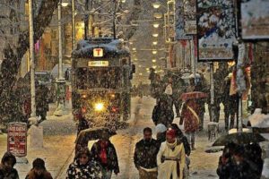 bursa, Street, Peoples, Snow, Winter, City, Tree, Turkey, Mood