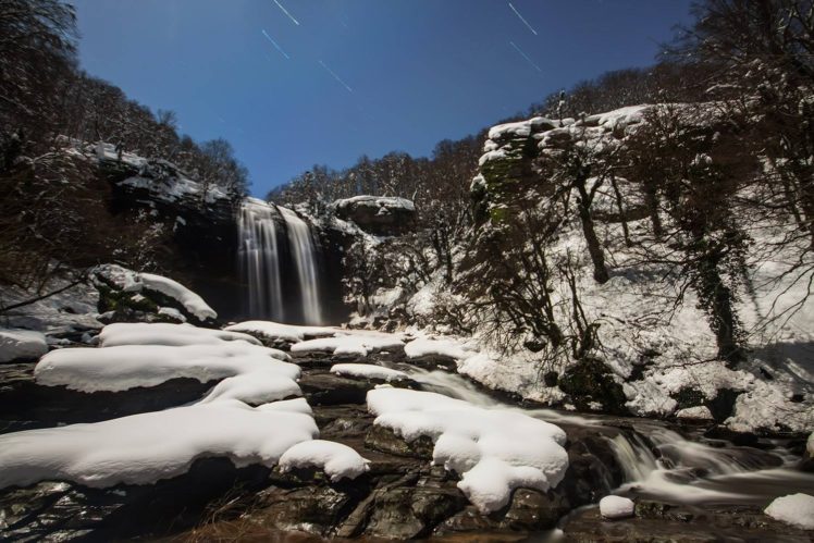 turkey, Bursa, Waterfall, Snow, Winter, Water, Sky, Tree, Landscape HD Wallpaper Desktop Background